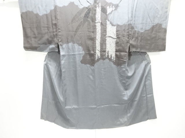 JAPANESE KIMONO / ANTIQUE MENS JUBAN / SILK / SHIBORI / BAMBOO GRASS